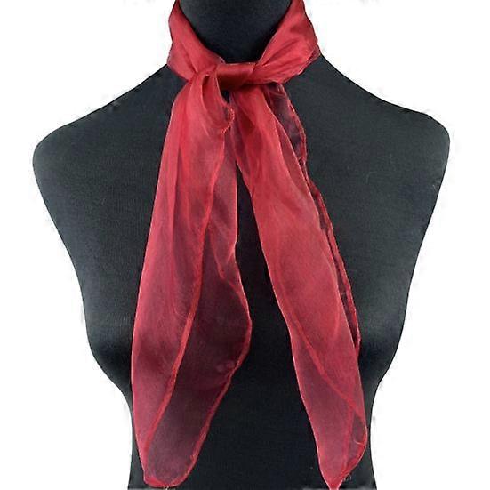 2 Pcs Women Kerchief Smooth Satin See-through Solid Color Mesh Thin Adjustable Decorative Lightweight Soft Aquaman Dance Square Dance Stewardess