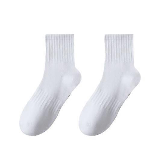 1 Pair Socks Thickened Elastic Anti-slip Mid-tube Solid Color Matching Floor Socks Warm Soft No Ddor Sweat Absorption Four Seasons Socks