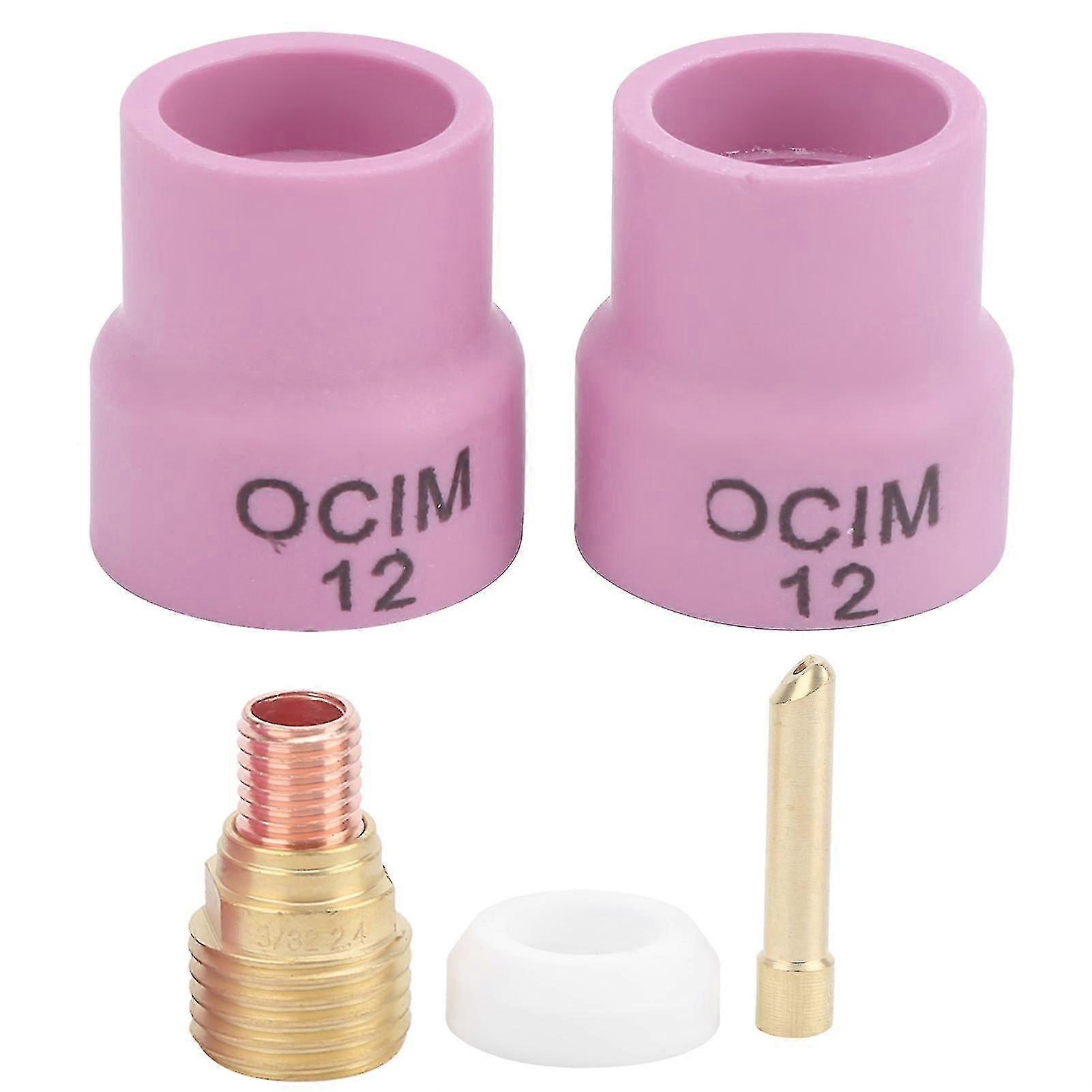 Ceramic Welding Cup Set Red 12 Replacement For Air-cooled Weld Tool Wp-9/20 Series