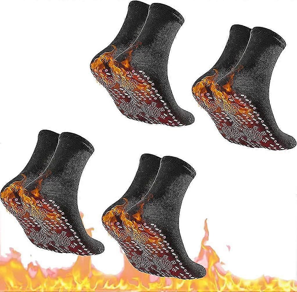 4 Pair Tourmaline Slimming Health Sock Tourmaline Acupressure Self Heating Shaping Socks Self-Heating Socks for Men Women
