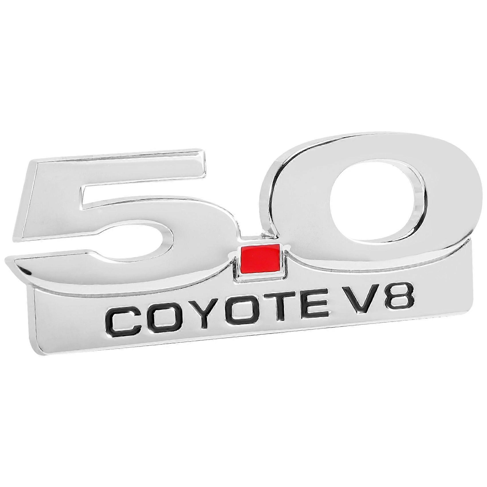 5.0 V8 Emblem for 11-14 Chrome Side Body Emblems Decal Sticker Badge Nameplate
