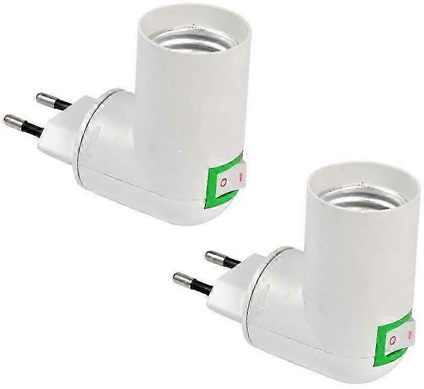2Pcs E27 Socket with Wireless Switch, E27 LED Light Bulb Base, Quick Light Plastic Socket, for Garage Lamp