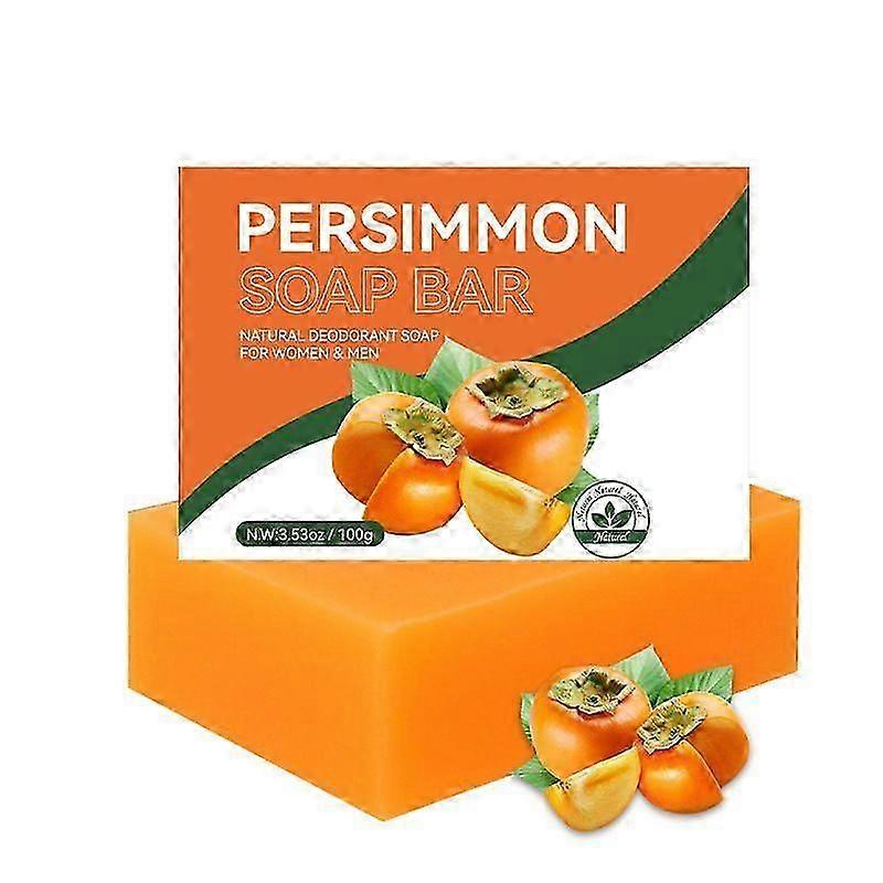 Persimmon Soap Bar for Body Odor Control, Natural Deodorant Body Bar Soap for Eliminating Body Odor, Remove Nonenal Body Odor