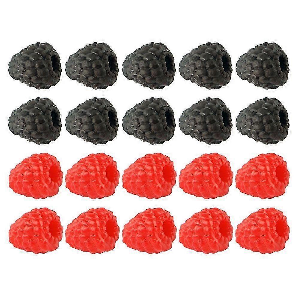 20pcs Simulated Fruit Raspberry Ornaments Lifelike Raspberry Models Photo Props