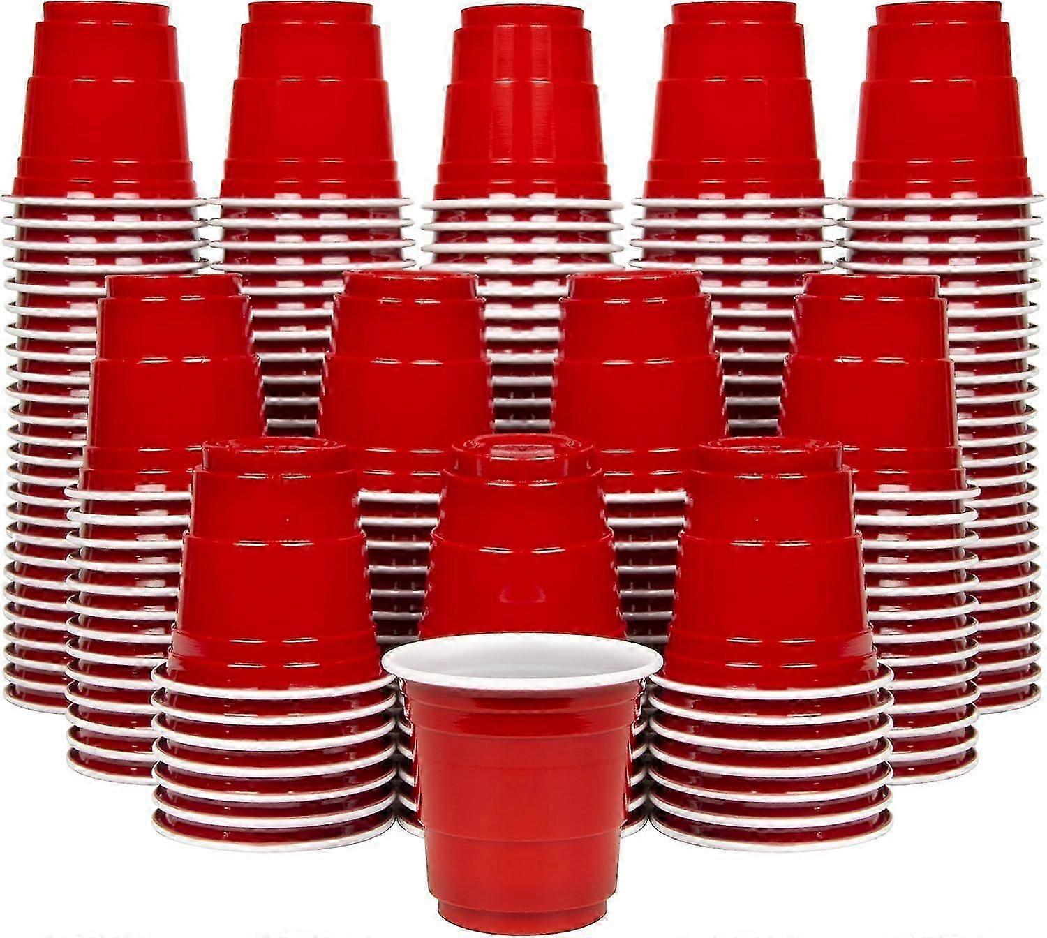 200 Pack 2 oz Plastic Shot Cups - Mini 2oz Party Cups, Red