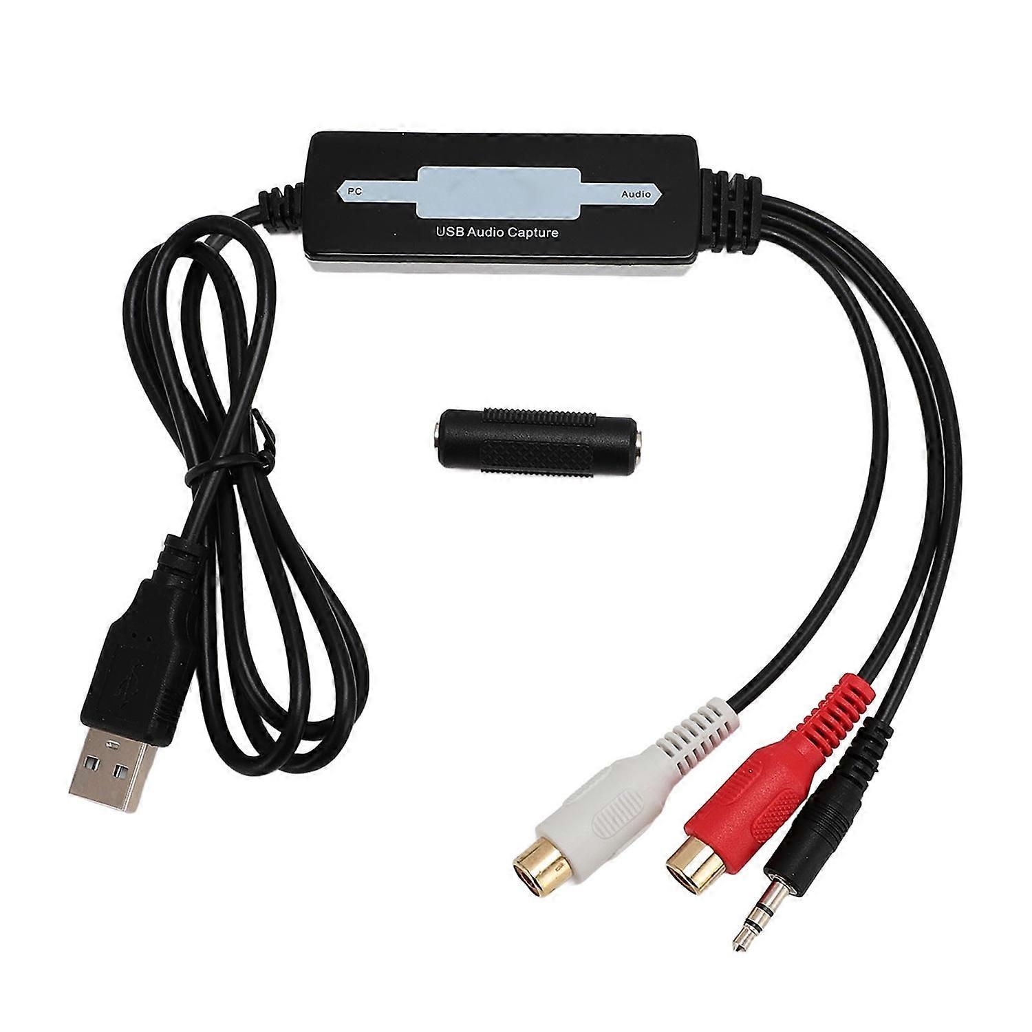 USB 2.0 Sound Capture Card Professional Left and Right Channel Stereo Sound Capture Device for CD Re