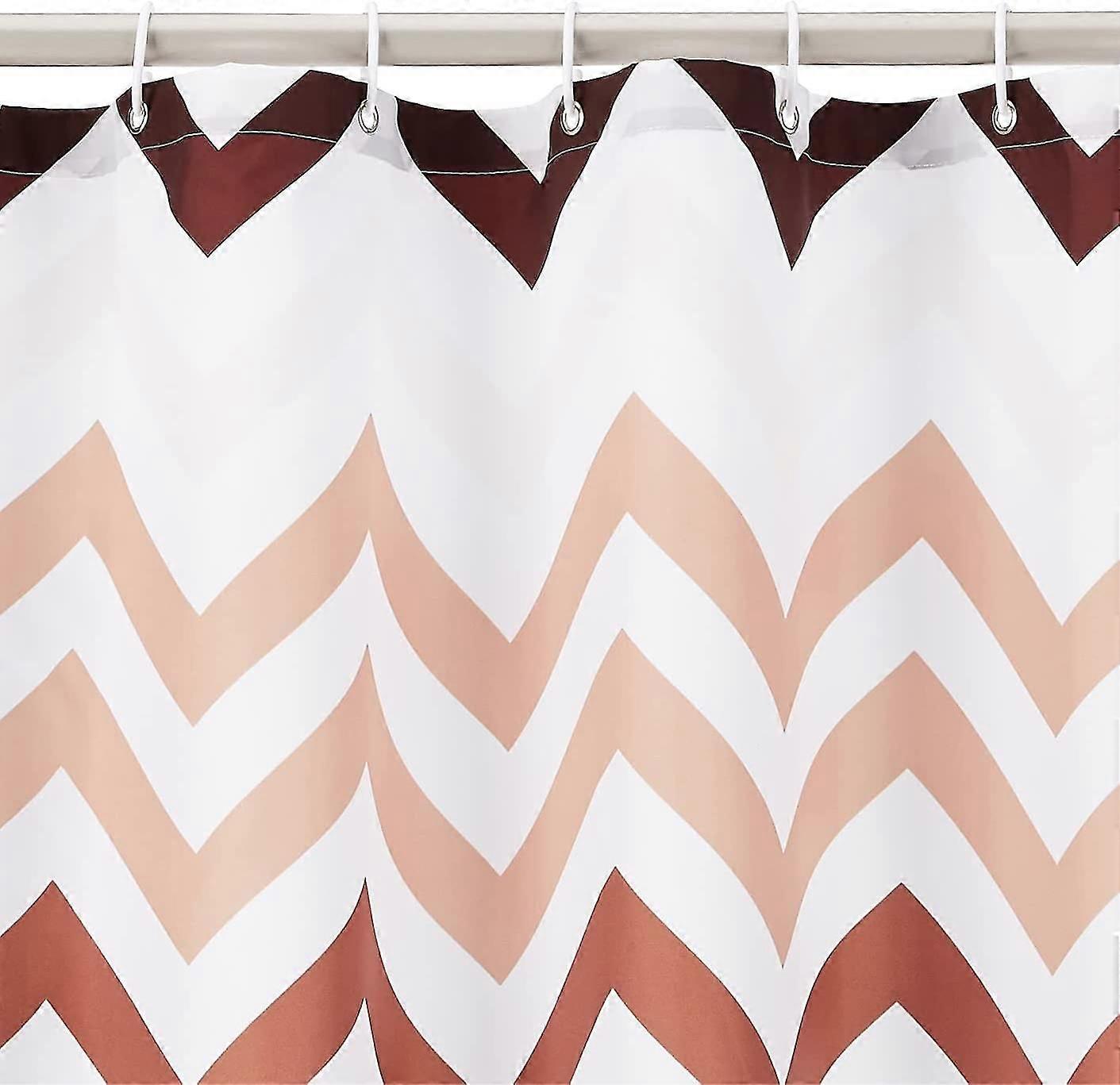 Cortina de chuveiro de tecido - 72 x 72 polegadas, laranja Ombre Chevron