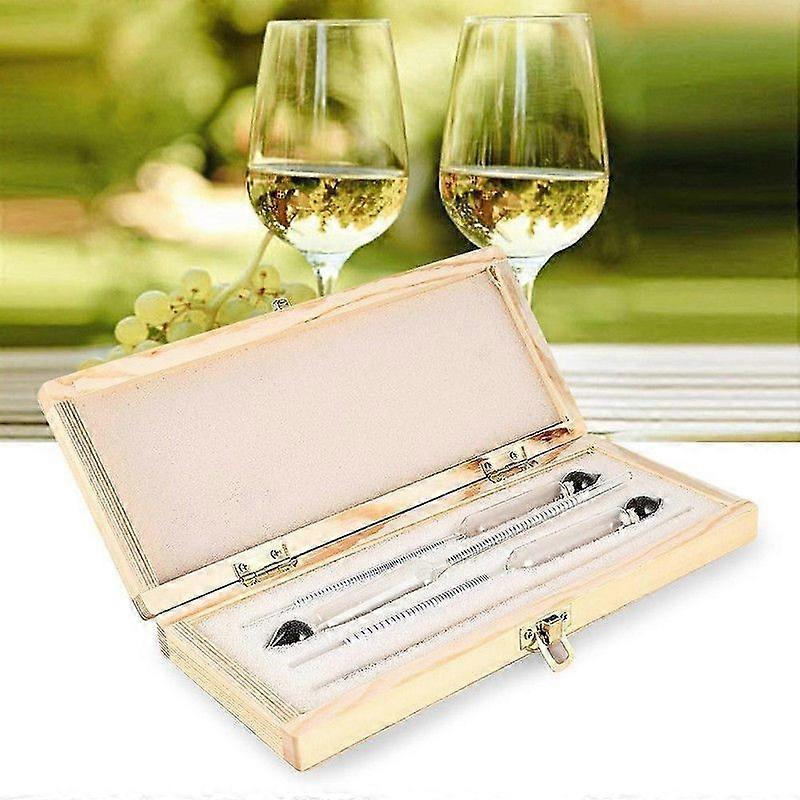 1Set Professionele Hydrometer Alcoholmeter, 3 stuks Hydrometer Alcoholmeter Set 0 tot 100% Alcoholmeter Test + Thermometer voor Wijn Alcohol Whisky