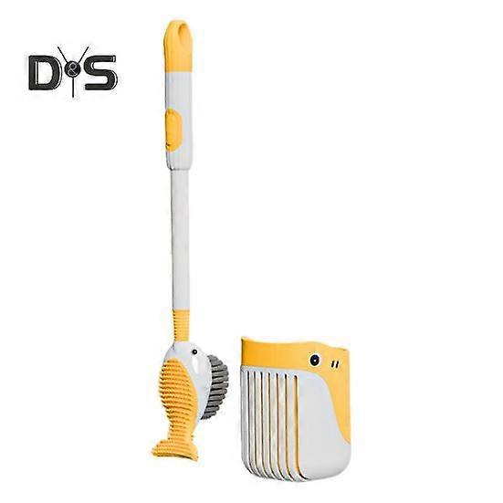Squirt Whale Toilet Brush 360-Degree Cleaning Brush with Silicone Head Hanging Hole Design Wall-mounted Toilet Brush