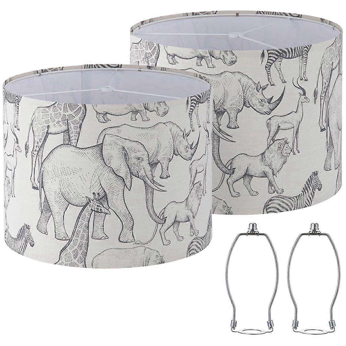 2pcs Lamp Shades,Drum Lampshades,Lampshades for Table Lamp,Floor Lamp,Pendant Light,Lamp Shade Harp Holder Included
