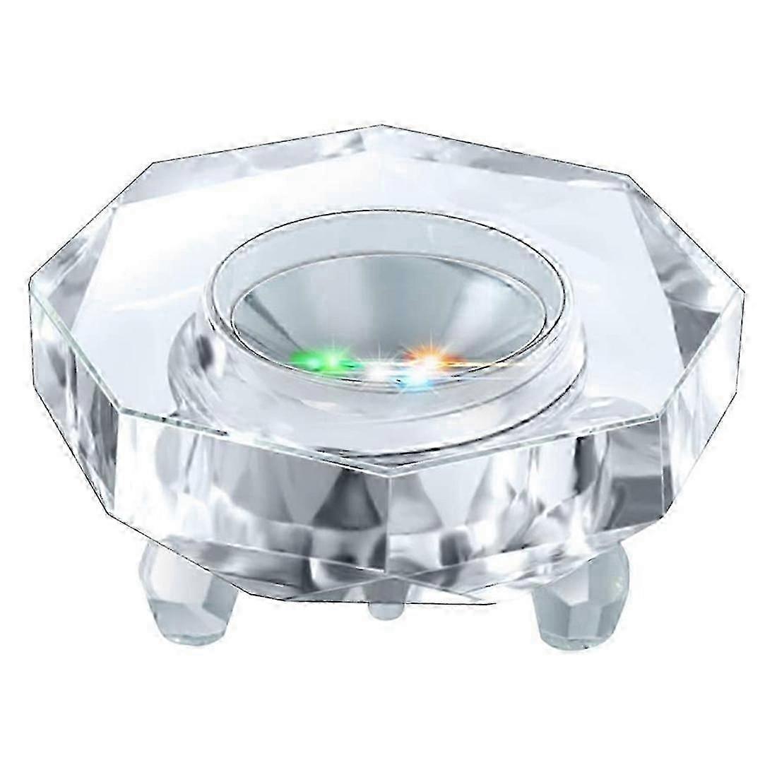 Crystal LED Light Base Multicolor Auto Flashing Pedestal Color Show Stand Lighted Display Plate wit