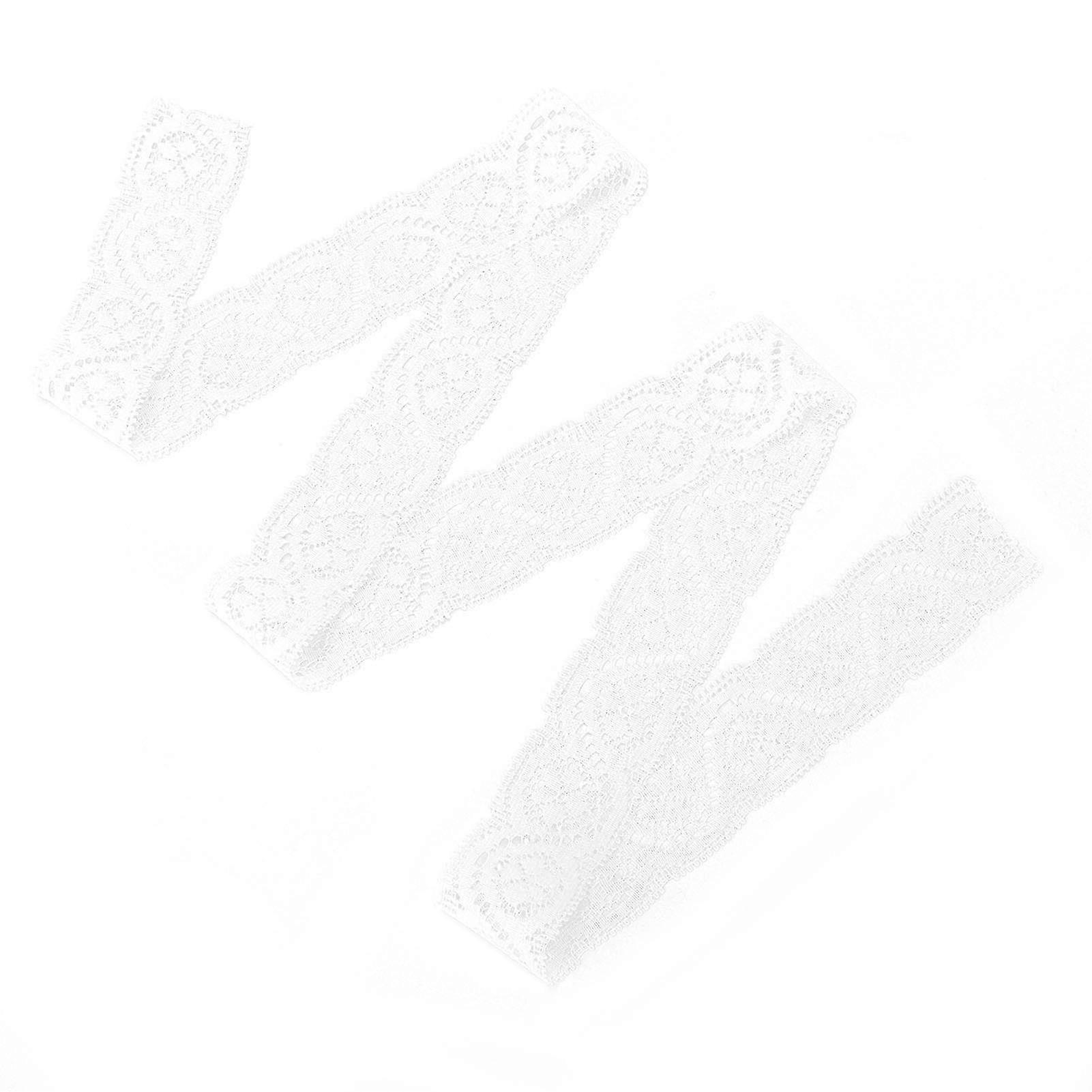 10 Yard Lace Ribbon 2.5cmWidth White Bilateral Pattern Polyester for Gift Packing Invitation Card