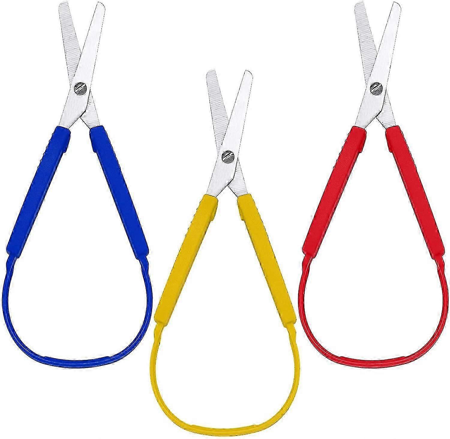 New Colored Handle Scissors Ring Handle Self-opening Scissors Suitable For Children And Adults With Spec