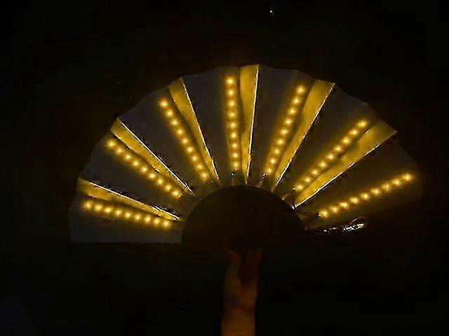 Glowing Folding Led Fan Dancing Lights Fan Night Show Fluorescent Bar Party Gifts Glow In The Dark Halloween Decoration