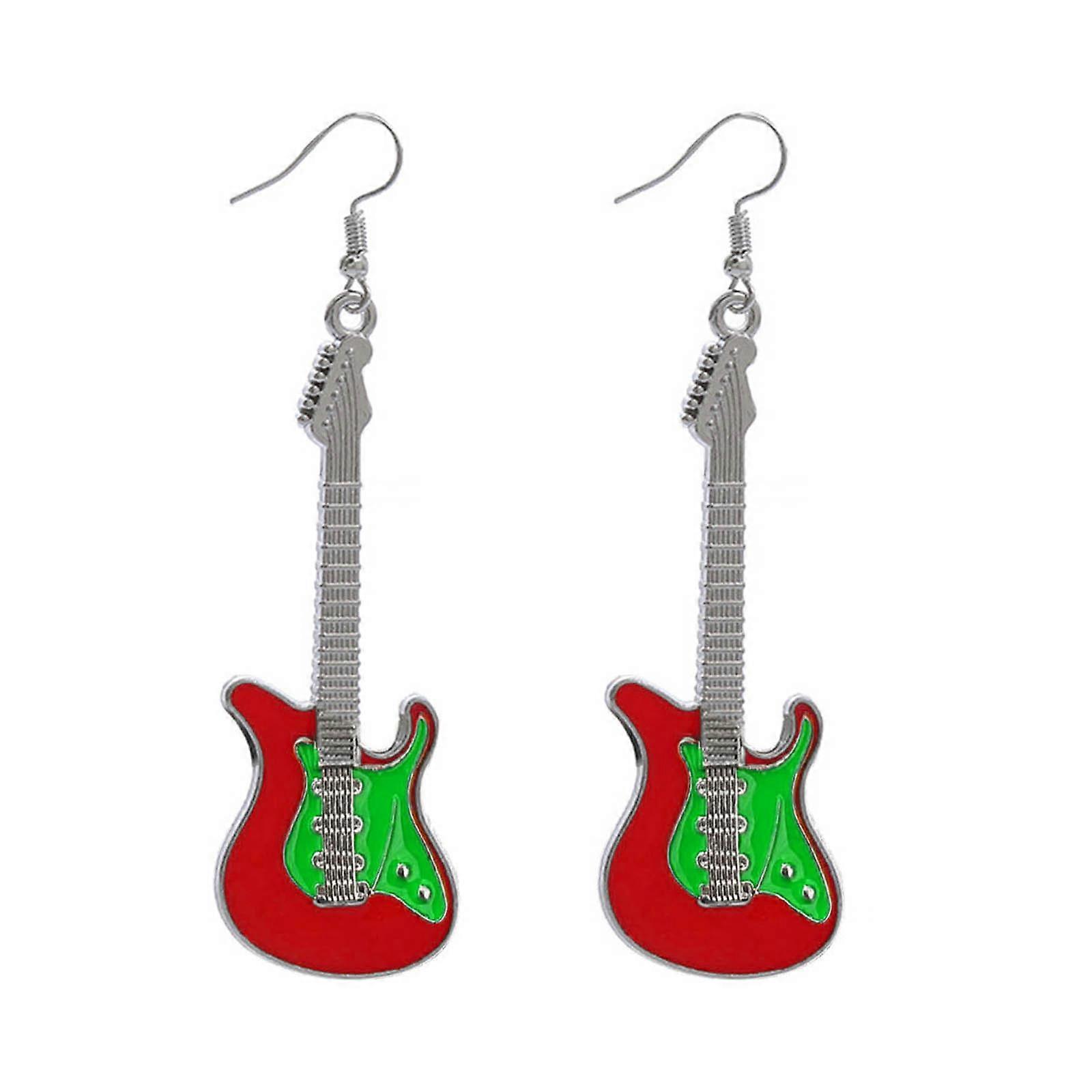 Guitare Vintage Pendentif Porte-clés Sac Pendentif Décorations Sweet Cool Dangle Boucle d’oreille Noël Porte-clés Y2K Pince à cheveux