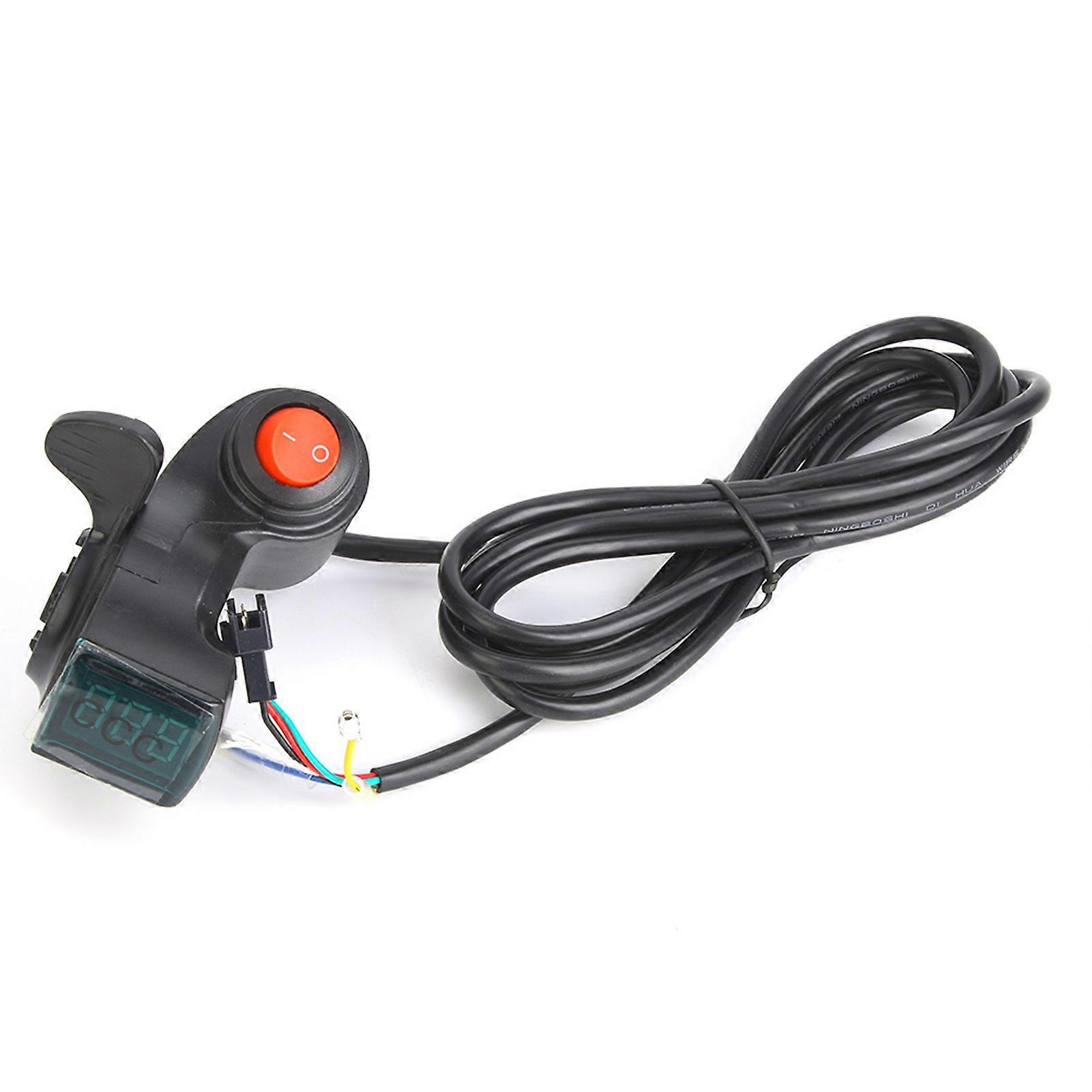 Electric Bike Thumb Throttle LCD Display Digital Battery Voltage Switch for Electric Vehicle