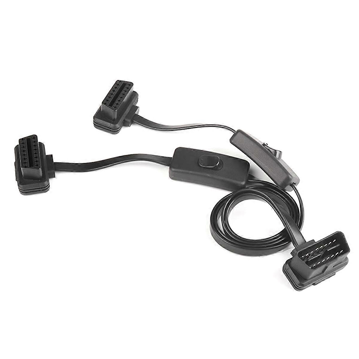 60CM Long OBD2 16Pin with Switch Extension Cable Wire Convert Plug