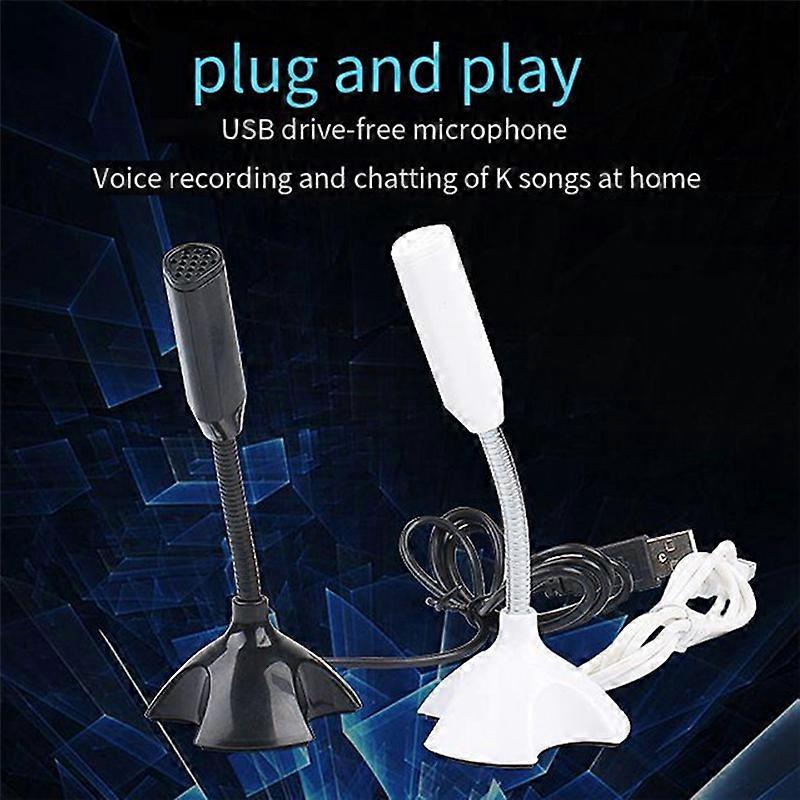 USB Laptop Microphone Voice Mic High Sensitivity Mini Studio Speech Mic Stand with Holder Gaming Con
