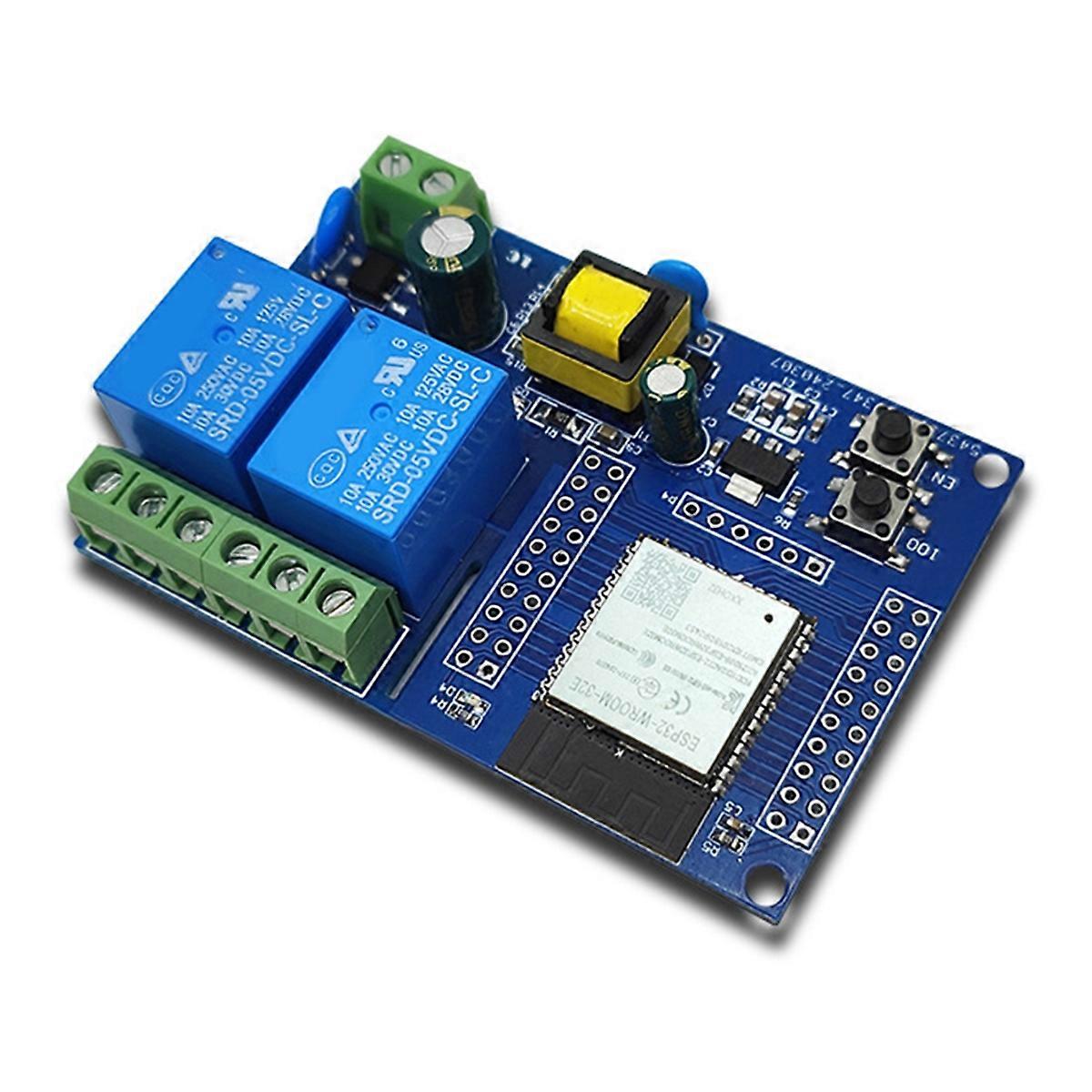 ESP32 Relaismodul Zweikanal WiFi Bluetooth Relaismodul ESP32-WROOM Sekundäre Entwicklungsplatine
