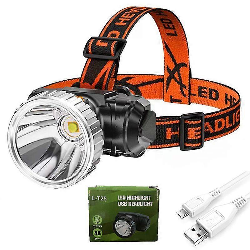Powerful LED Headlamp USB Rechargeable with Built-in Battery for Fishing Camping Running Outdoor Waterproof