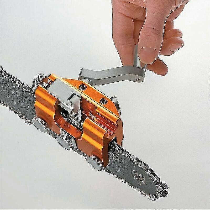 Chainsaw Chain Sharpening Jig - Hand Crank Chainsaw Chain Sharpener - Suitable for All Types of Chainsaws and Electric Saws (1 Piece)