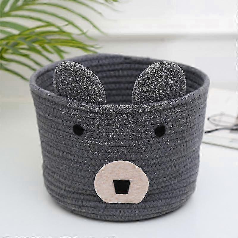 Home desktop storage box foldable cotton rope storage basket (E, style)