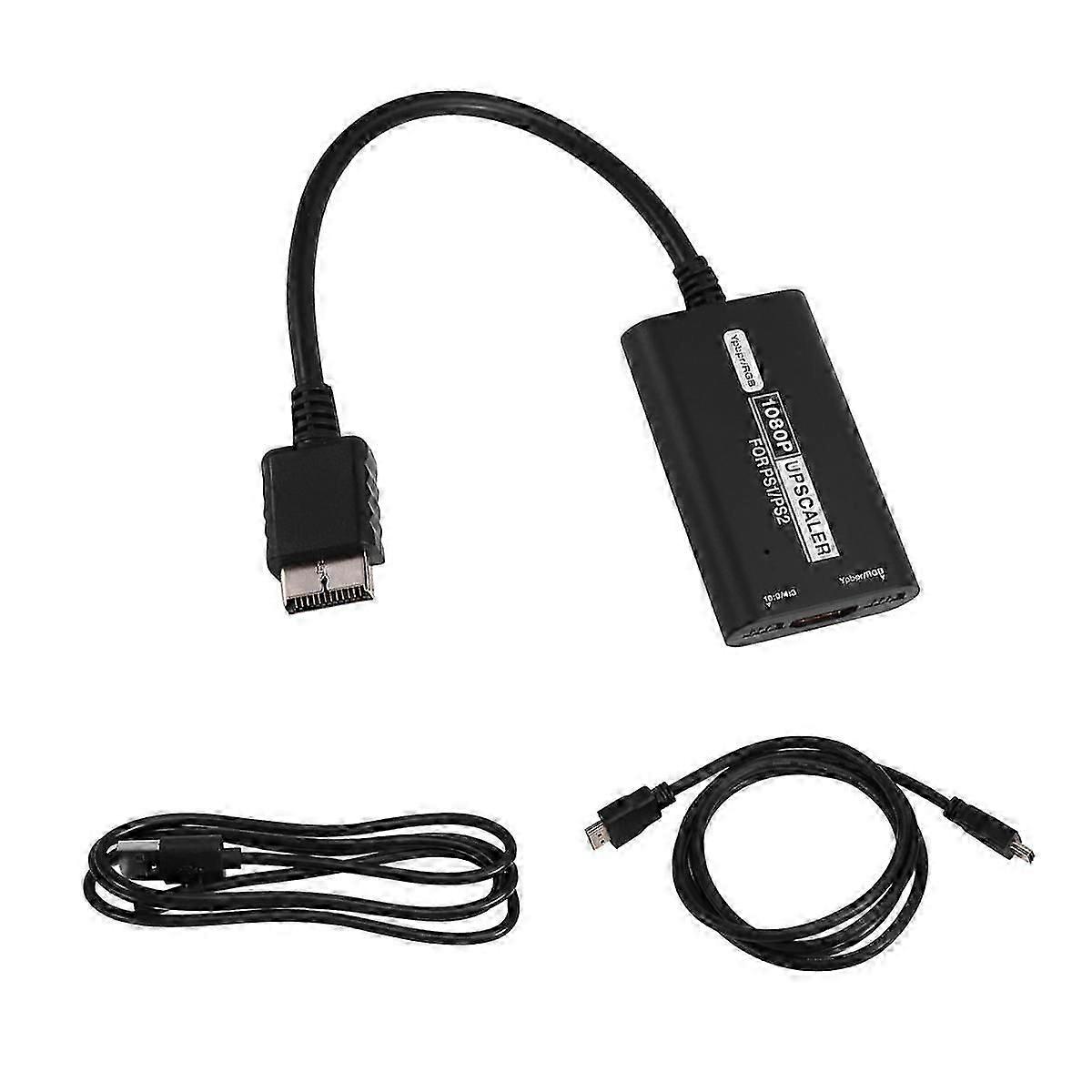 Apply 1080P for PS1 / PS2 RGBS / YPBPR Upscaler HD Converter Adapter with 16:9 4:3 Ratio Switch
