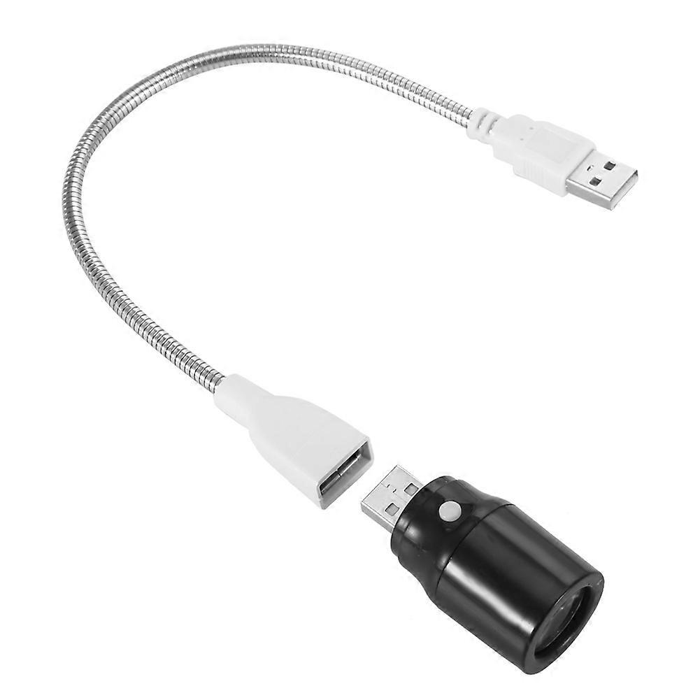 5V 1W Durable Mini Plastic USB LED Lamp Light for Study Desk Black with USB Hose