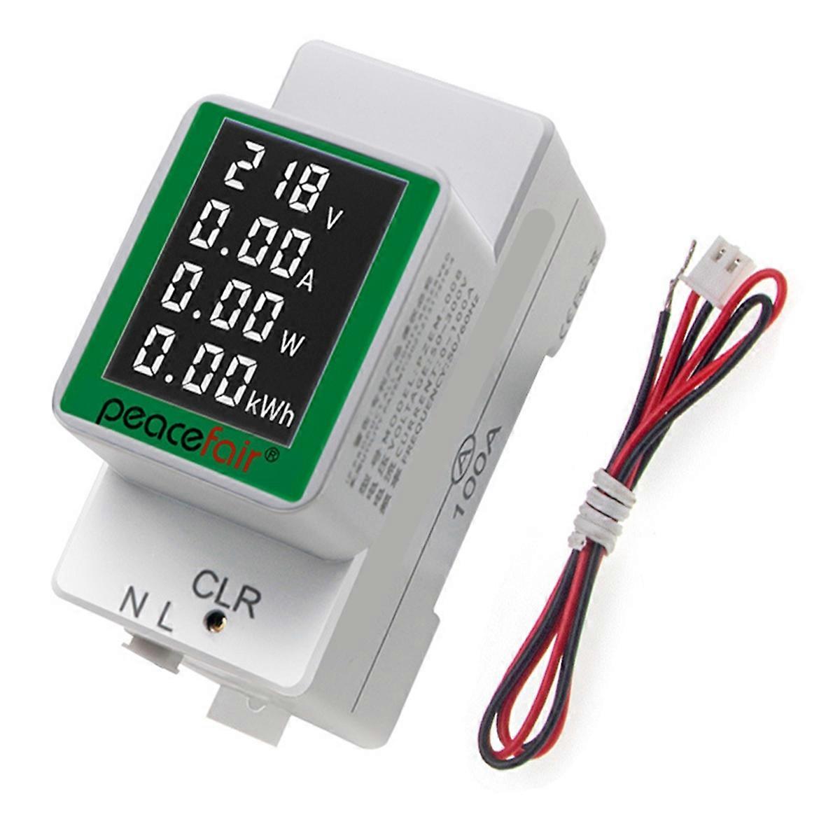 Peacefair PZEM-008 White Din Rail Digital Power Energy Meter