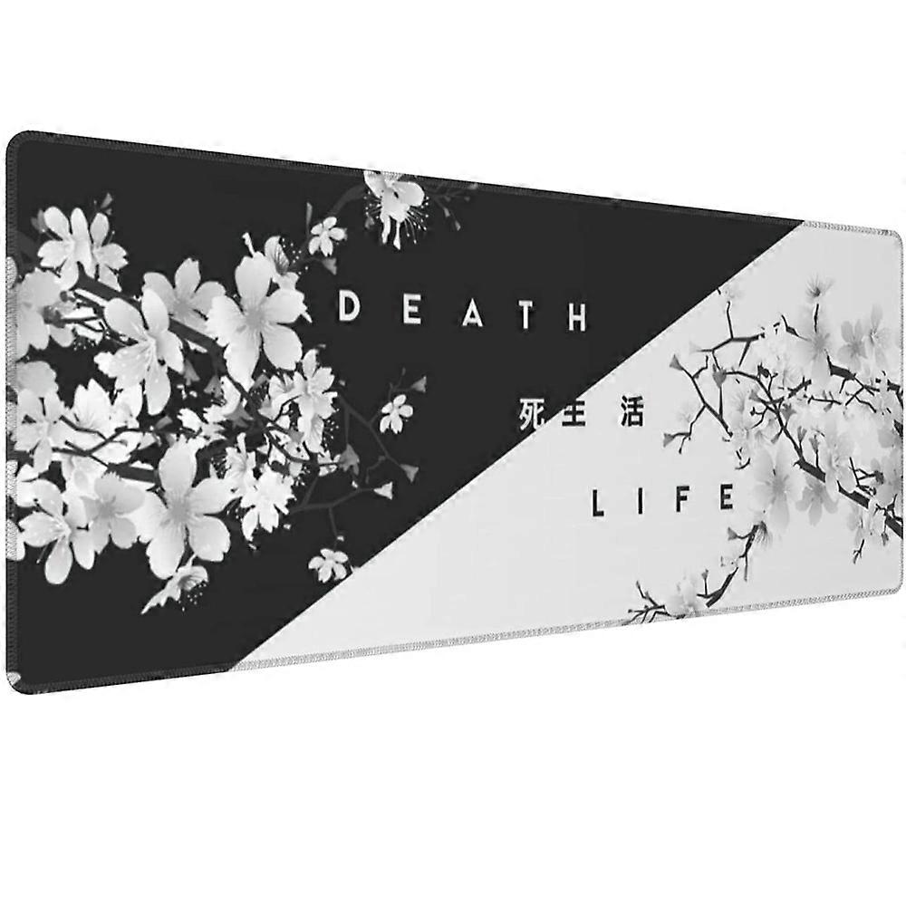 Black and White Cherry Blossom Gaming Mouse Pad,Large Mouse Mat
