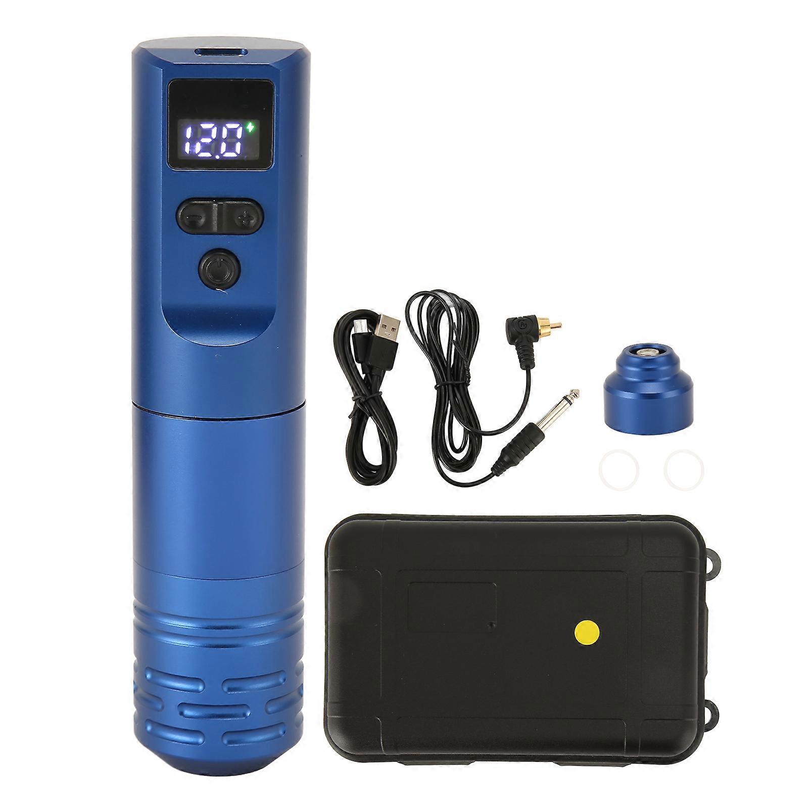 Wireless Digital Display Tattoo Pen RCA Interface Cartridge Machine with Extra Battery Replace Head