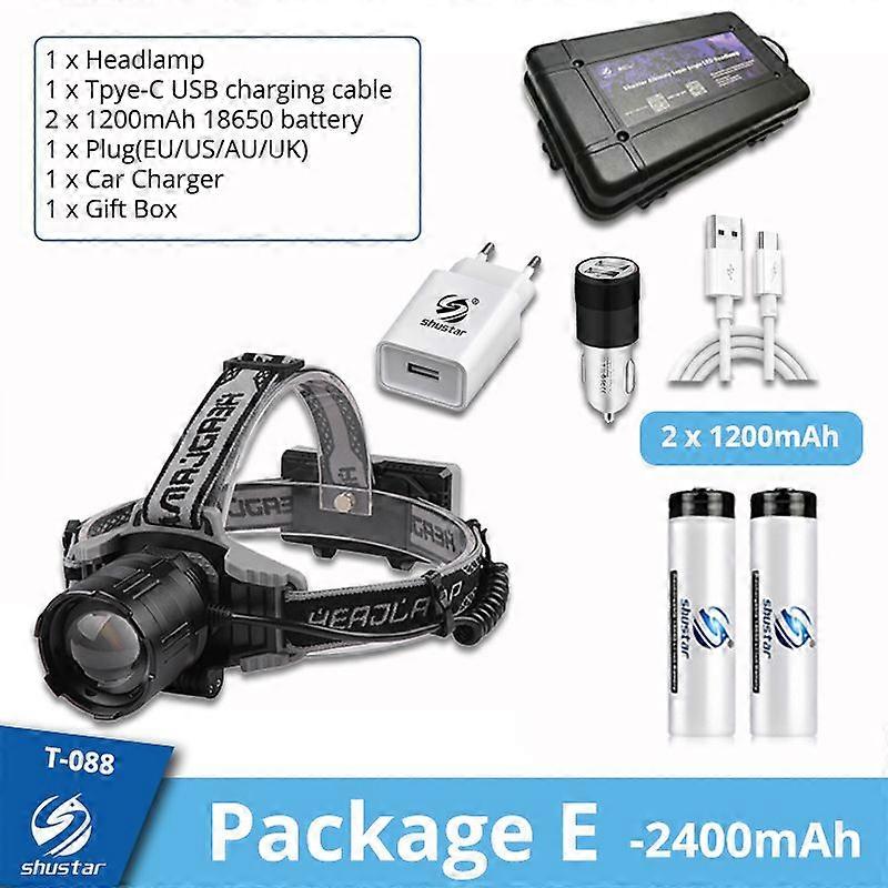30W High Power LED Headlamp 1500 Meters Long Range Zoomable 8000Lumens Headlamp for Camping Adventure