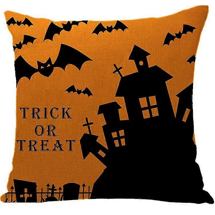 2Pcs Halloween Linen Pillow Cases for Home