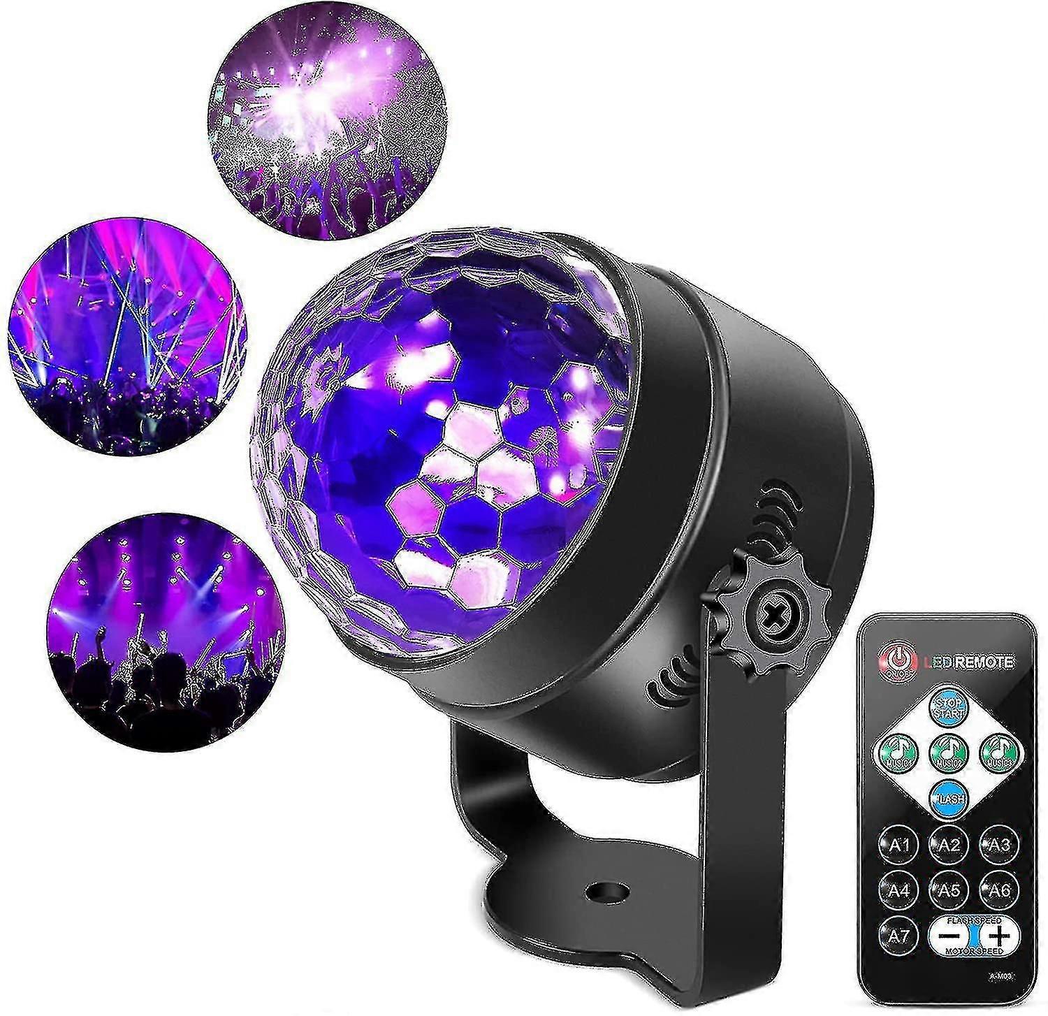 Uv Black Light 6w Led Disco Ball Party Lights Strobe Light Disco Lights, Sound Activated With Remote Control Dj Lights Stage Light For Party
