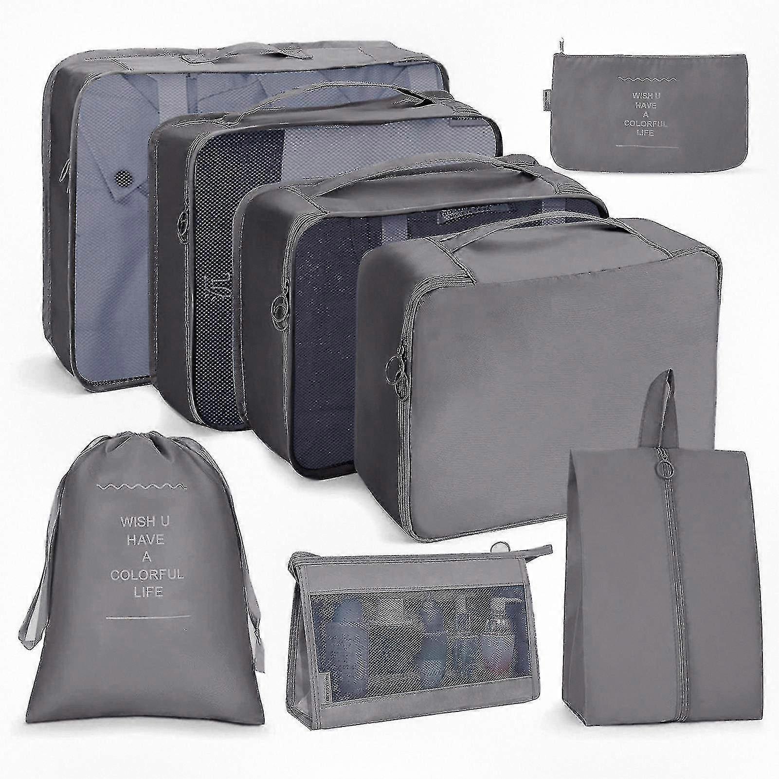 8pcs Travel Organizer Set with Soft Smooth Fabric for Compact Items Storage and Packing