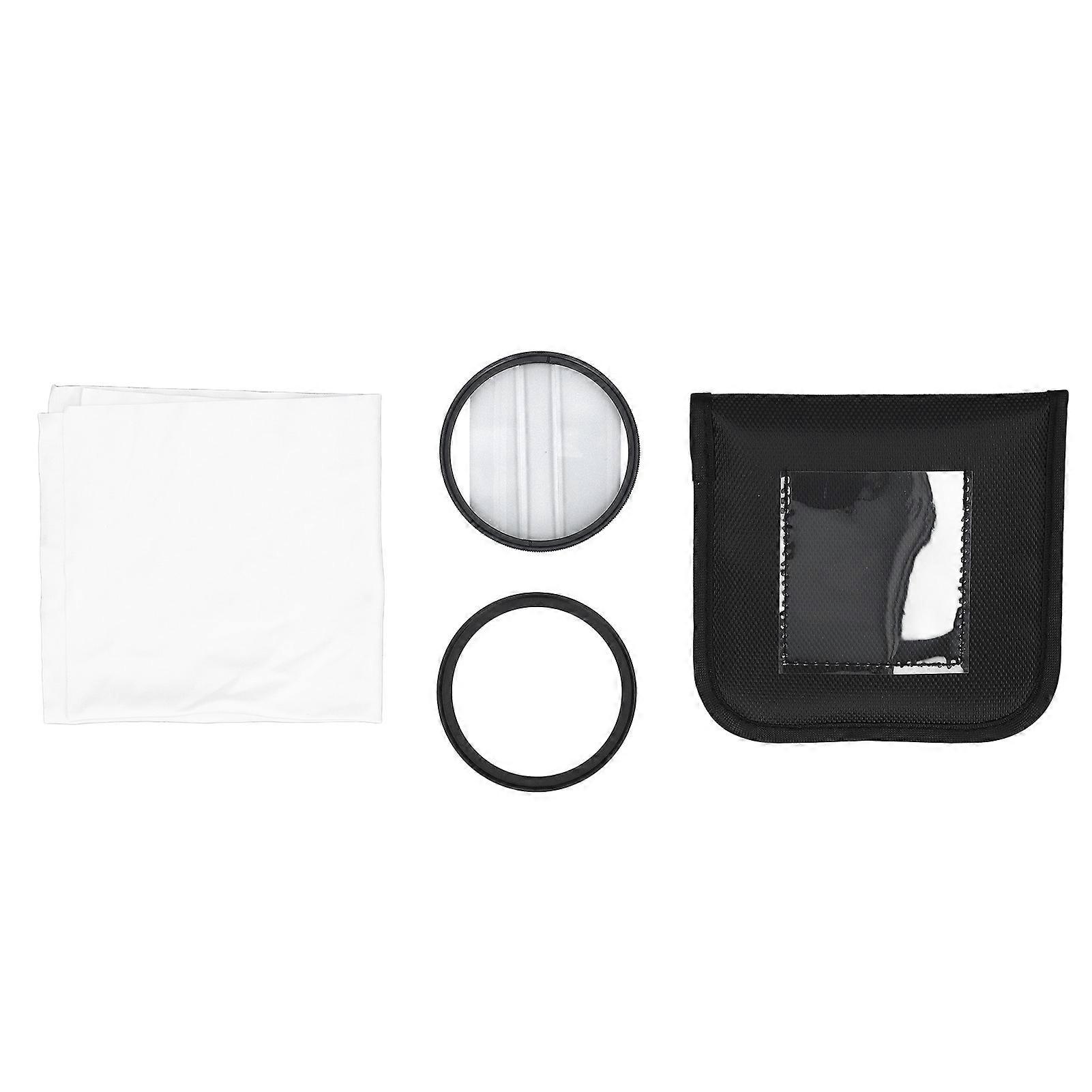 62mm Double Split Diopter Filter Glass for Mirrorless Camera SLR, Half Moon Blur Special Effects Photography Lens