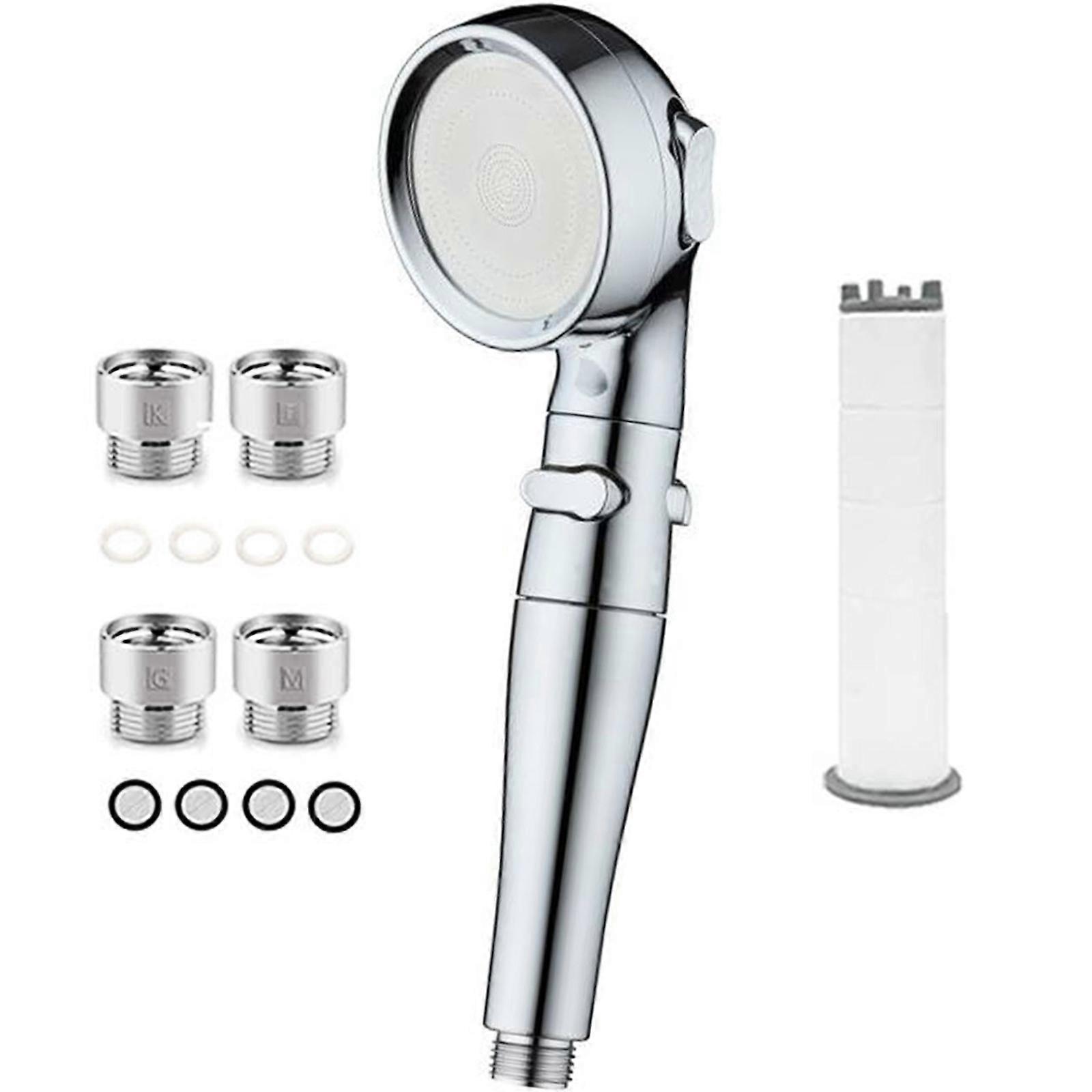 Handheld Showerhead With Adjustable Sprayer and Innovative Air Pressures Enhancement for Low Water Pressures Area