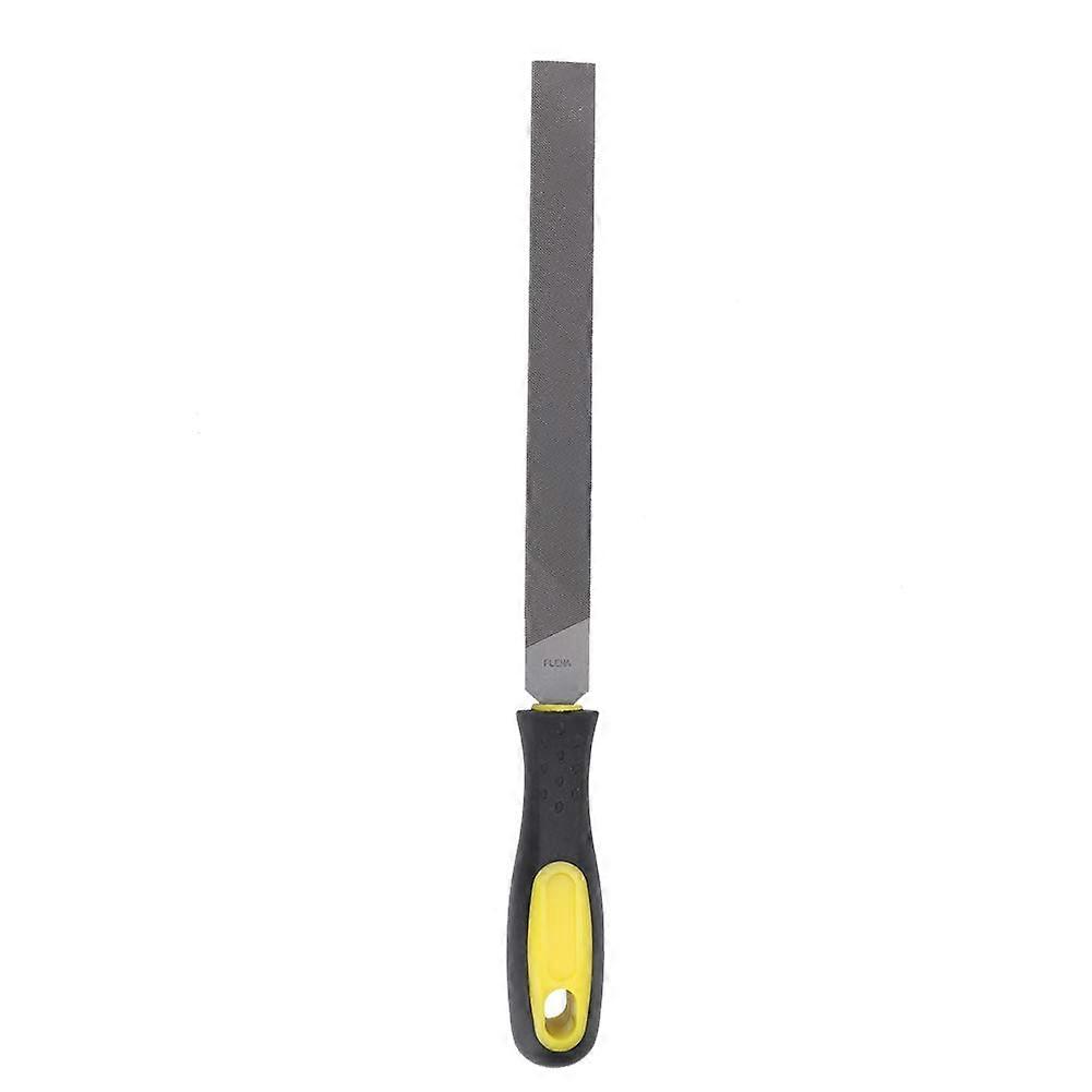 8in Large Flat File, Hand File Tool Sharpening Tool Steel File Blade Grinding with Handle for Sharpening Knife Axe Hatchet Metal(middle tooth)