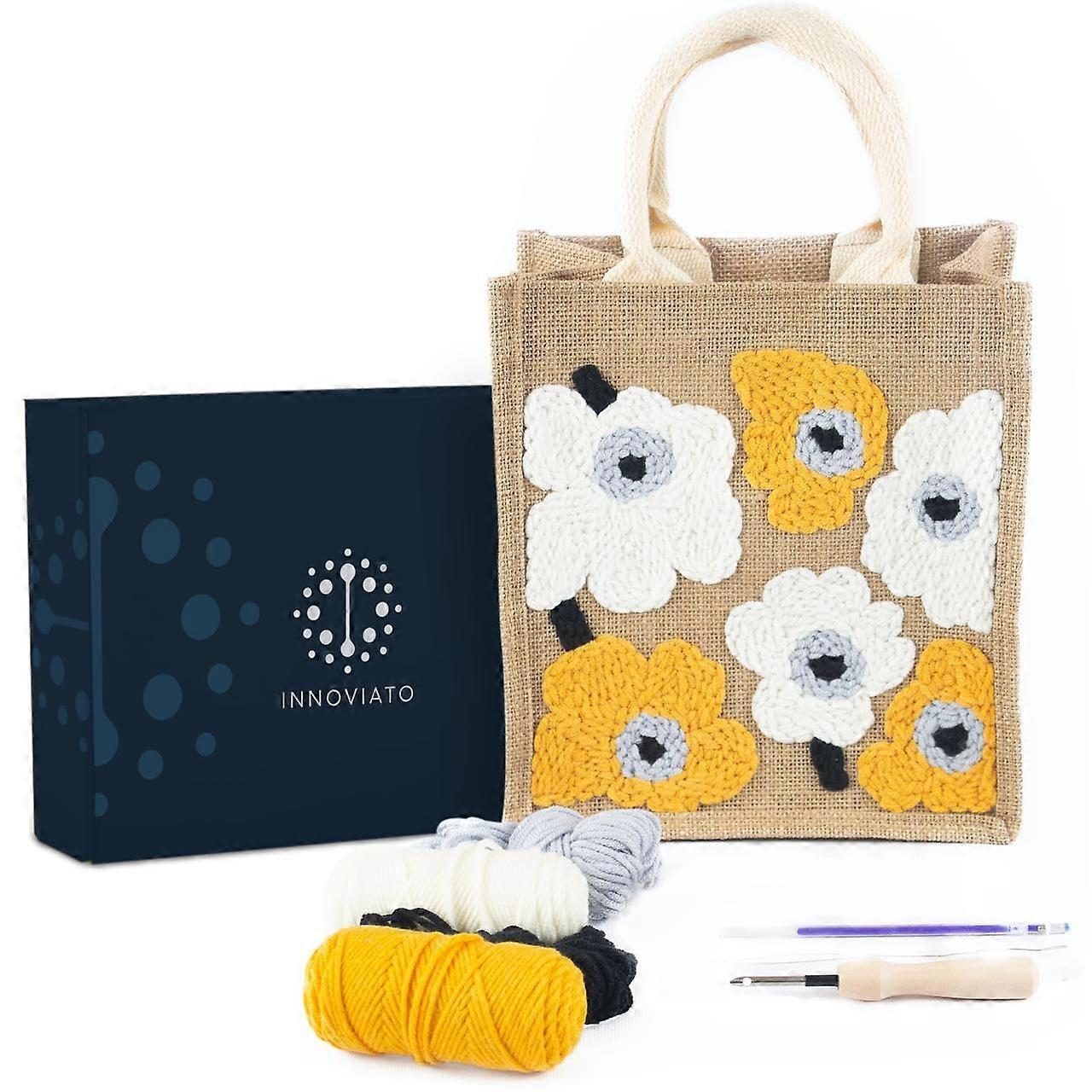 Innoviato  Punch Needle Kit for Beginners – Complete Embroidery Tote Bag Set with Easy Instructions  Video Tutorial Ref: 8650