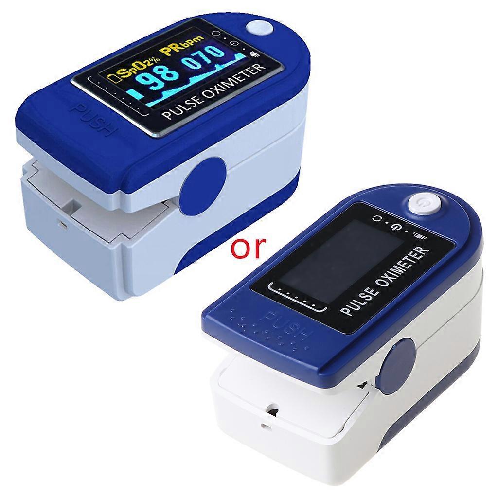 Practical Pulse Oximeter SpO2 Fingertip Pulse Oximeter OLED Display it Lanyard Oxygen Saturation  Easy To Read  Blue