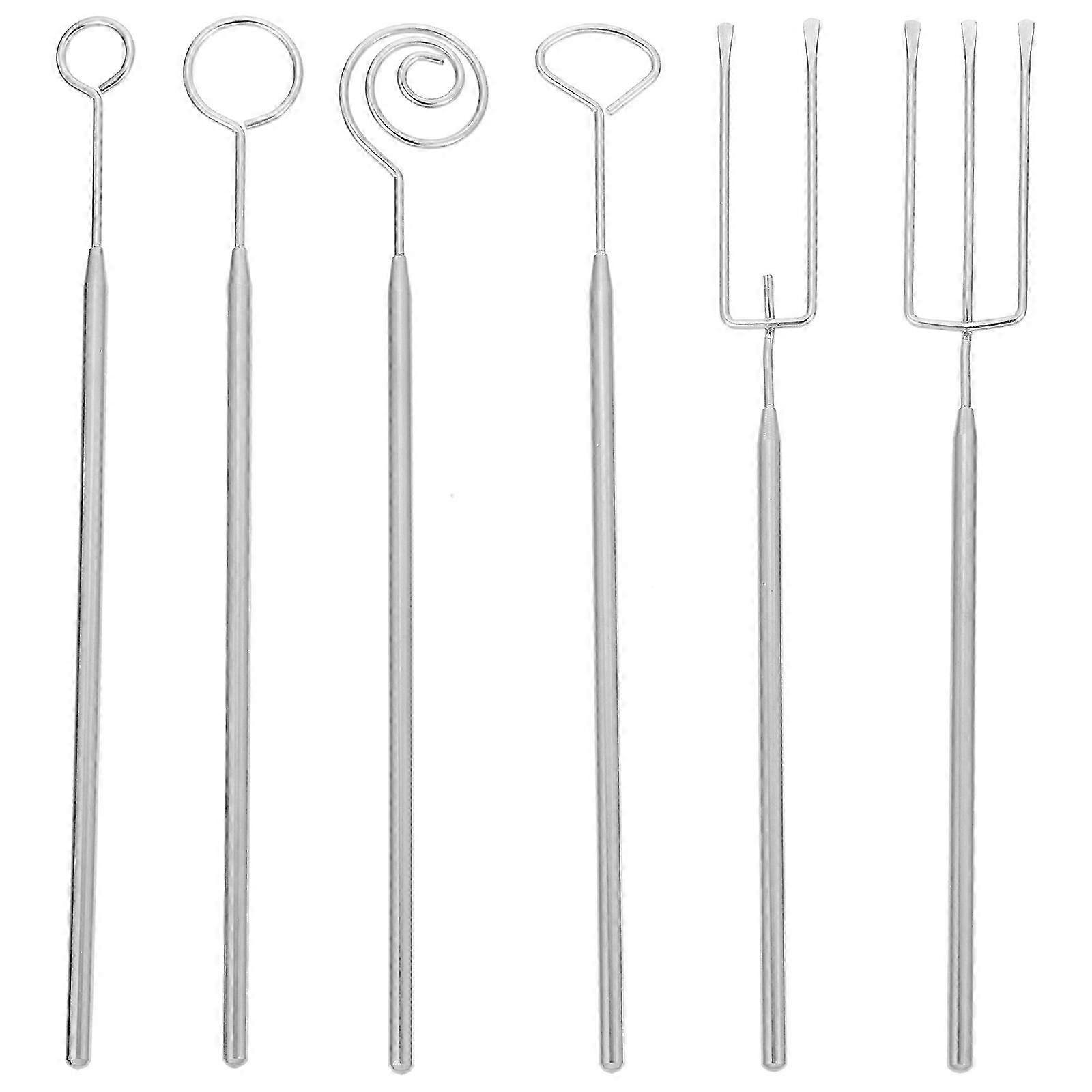 1セットチョコレートディッピングフォークステンレス鋼フォンデュツール20X2.5X0.8CMシルバー