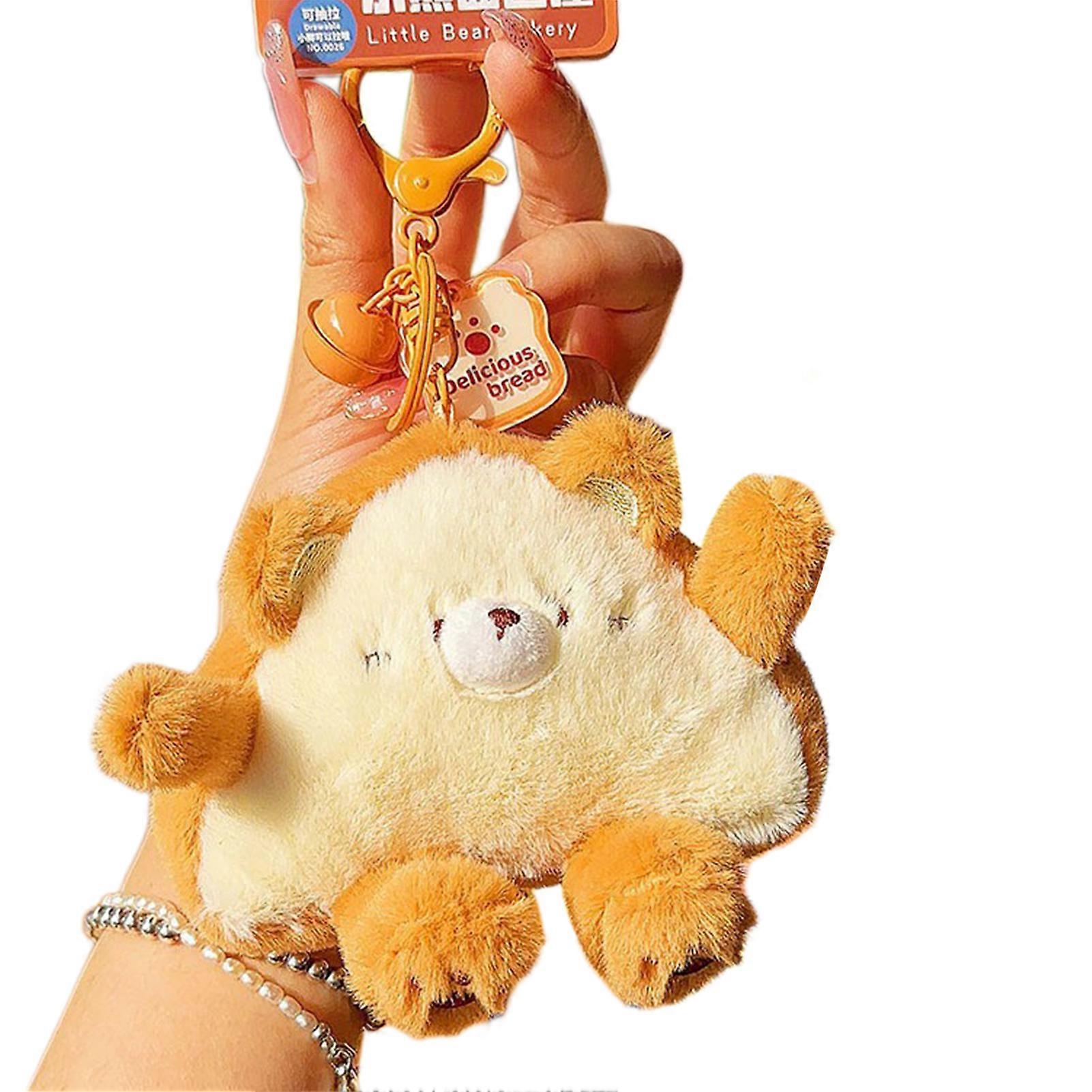 Cartoon Food Plush Keychain Bag Charm Super Cute Cuddly Plush Keychain for Backpack School Bag