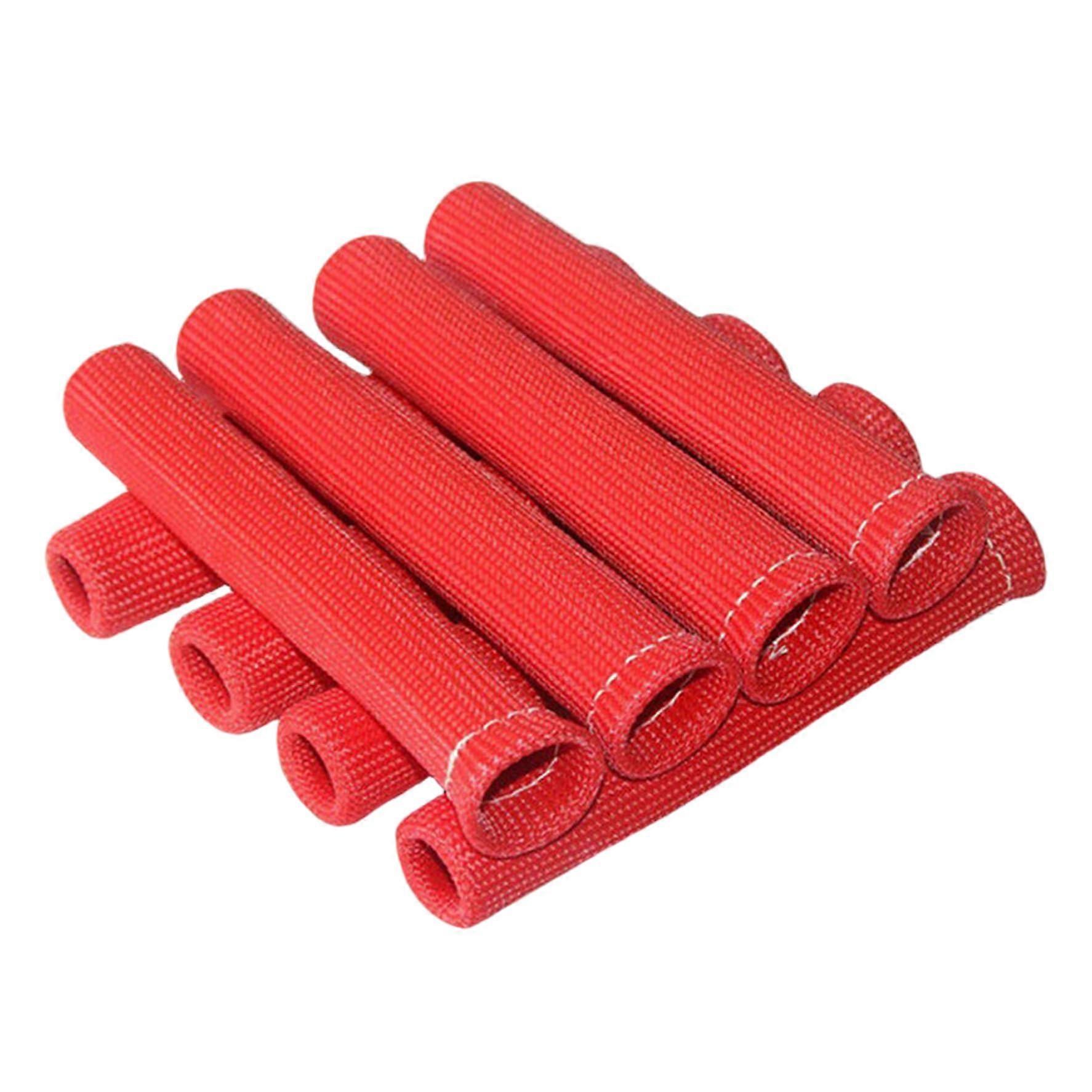 Spark Plug Heat Shield Sleeve, 8 Pcs, 6-Inch, 1200C Fiberglass Flame-Retardant Material For Spark Plug Wires