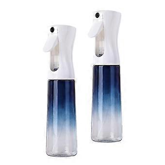 2x Continuous Spray Mist Water Bottle Pressurized Gradient Blue for Hair & Plants