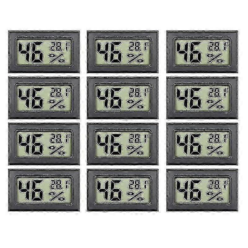 2025 12 Pack Mini Small Digital Electronic Temperature Humidity Meters Gauge Indoor Thermometer Hygrometer Lcd Display Celsiu