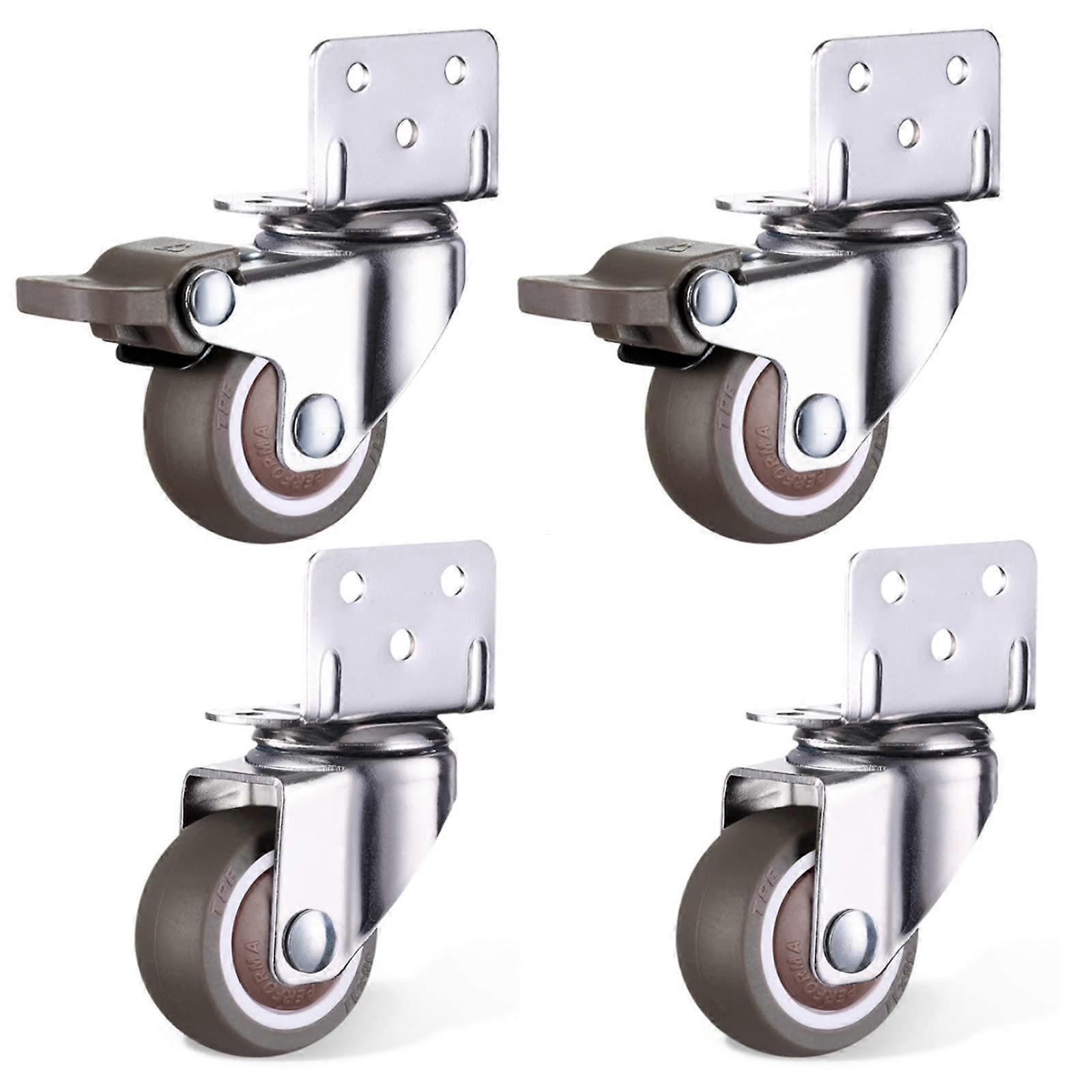 4 2brake2universal 50mm/2in casters with Lbracket, screws