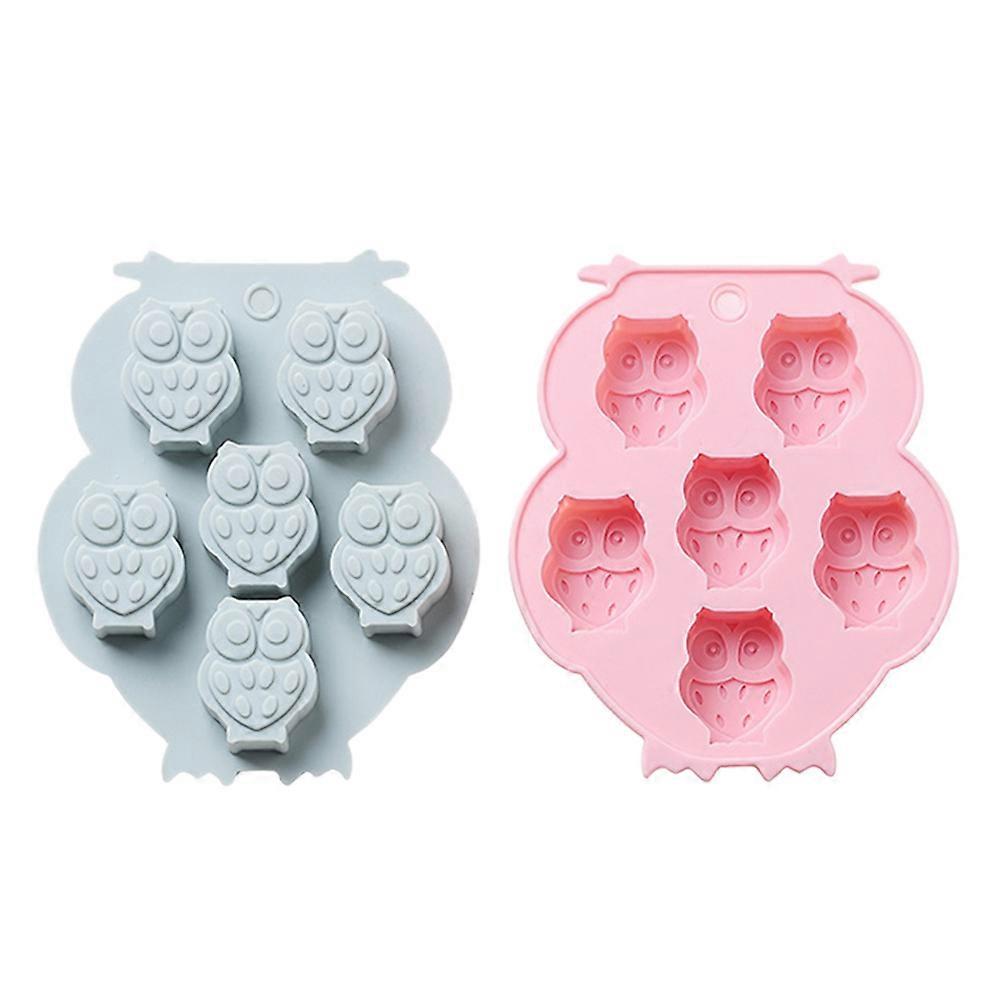 Silicone Cake Mold Cat Owl Mold for Baking Handmade Making 2Pcs Blue