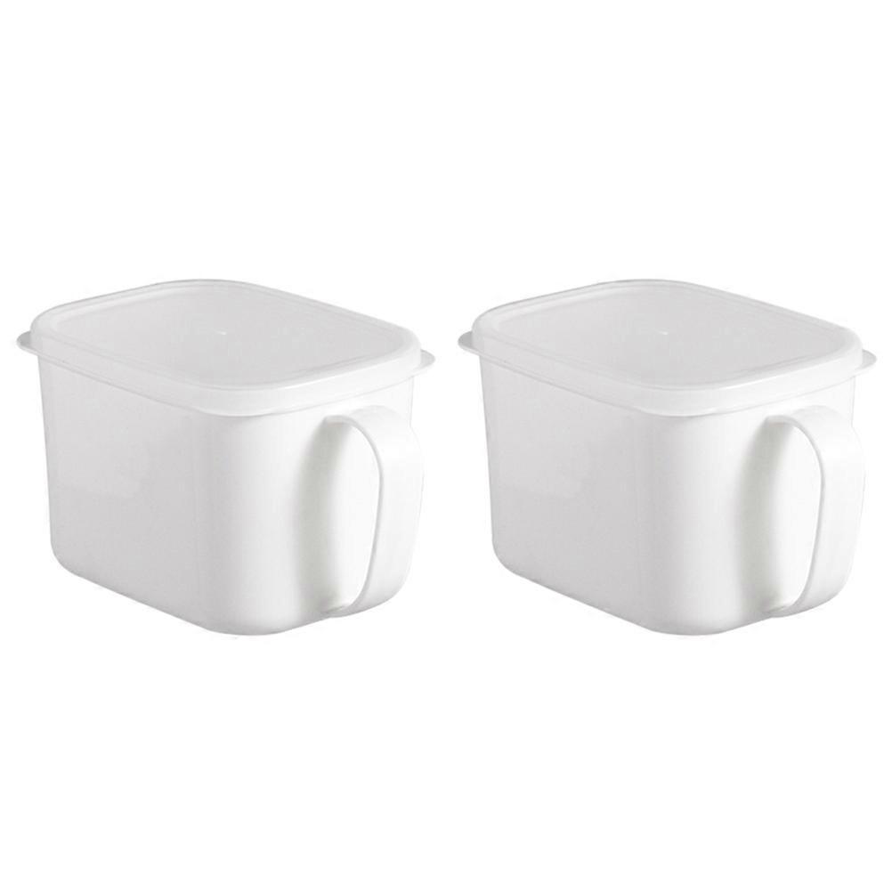 Handle Food Containers Fresh Keeping Kitchen Organization Household Users 2Pcs