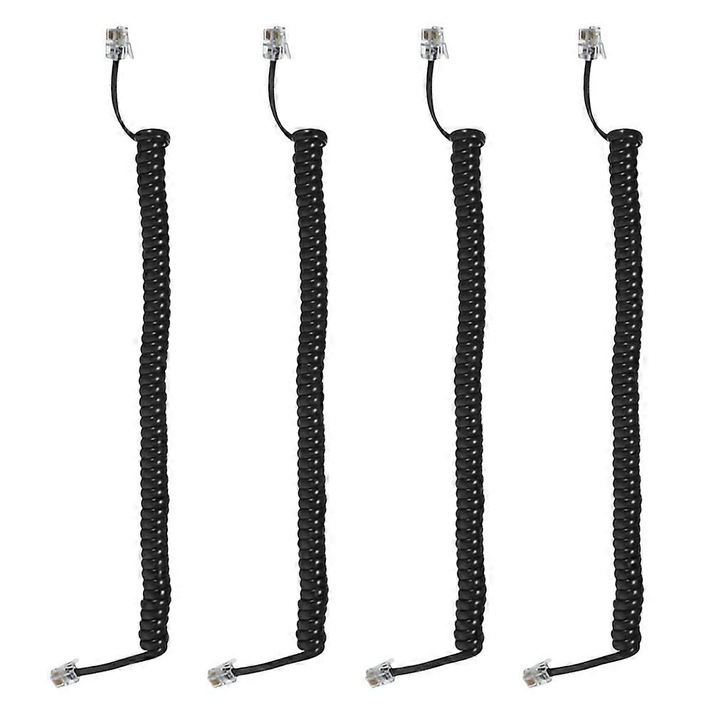 Office Telephone Cable Coiled Telephone Cord Connection For Home Use PVC 4Pcs