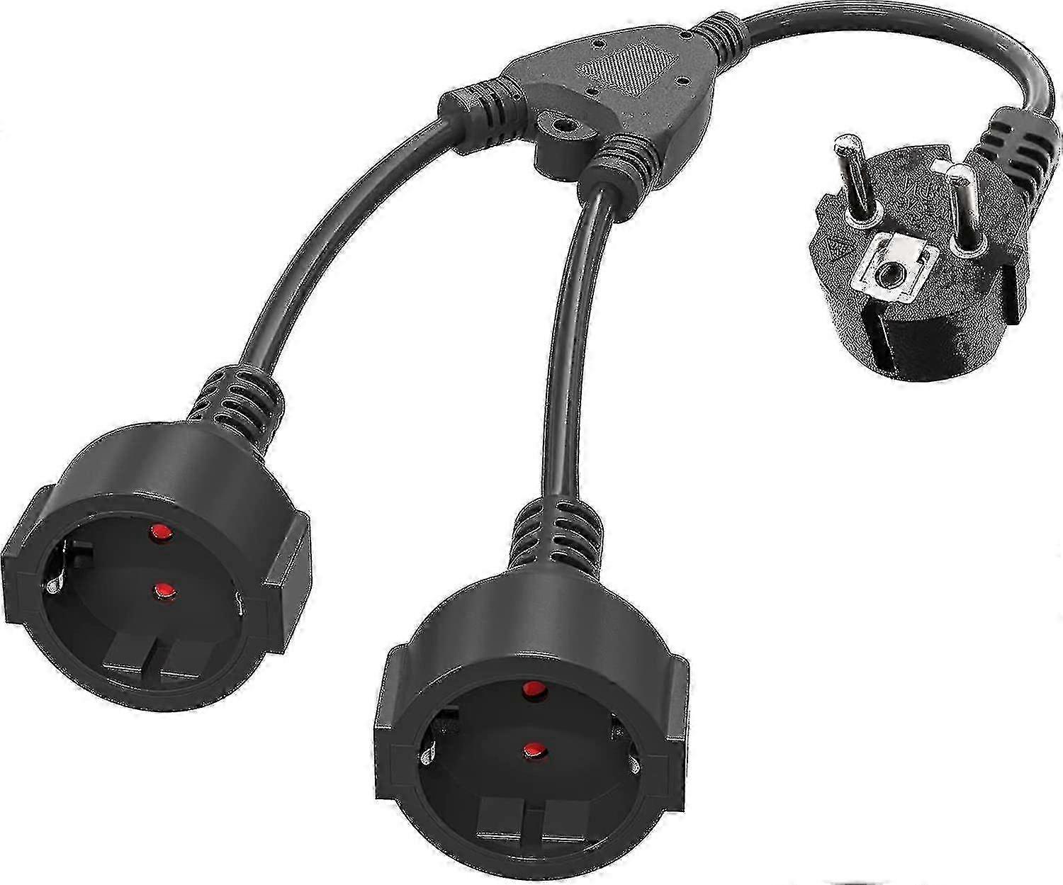 Double Plug For Socket, Multiple Socket With Protective Contact, 2 In 1 Socket Adapter, Socket Extension, Extension Cable With 2 Schuko Sockets 250v/1